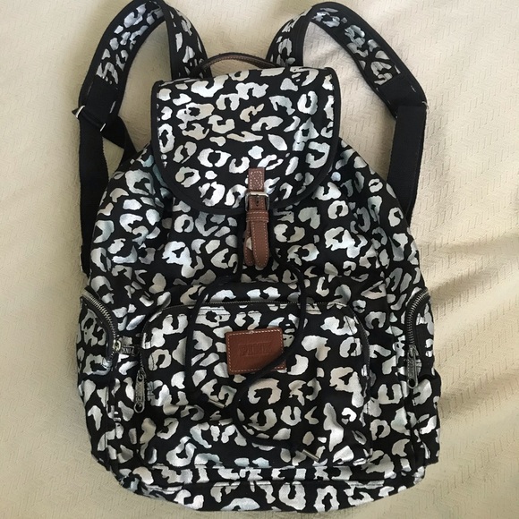 PINK Victoria's Secret Handbags - PINK Holographic Leopard Print Backpack